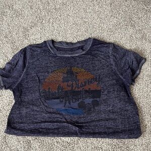 Disney Gray and Blue Short Sleeve Tee Nature Graphic